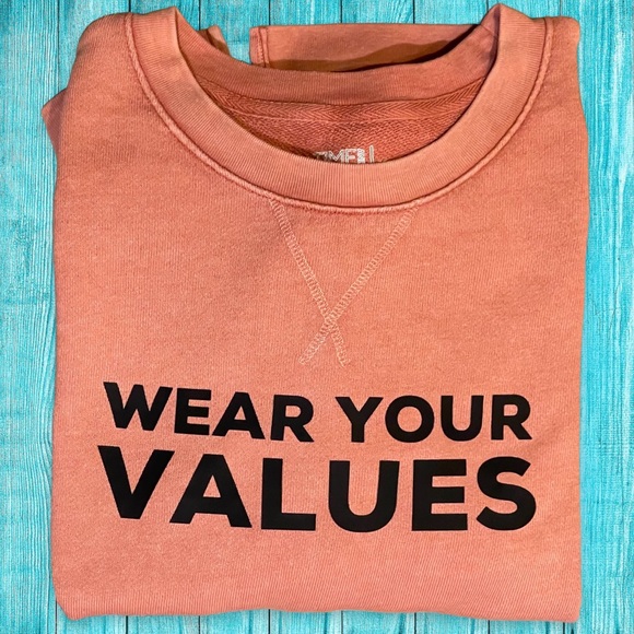 Celebrate Secondhand Values ~ WEAR YOUR VALUES ~ Rehabbed Sweatshirt ~ M - Picture 3 of 6